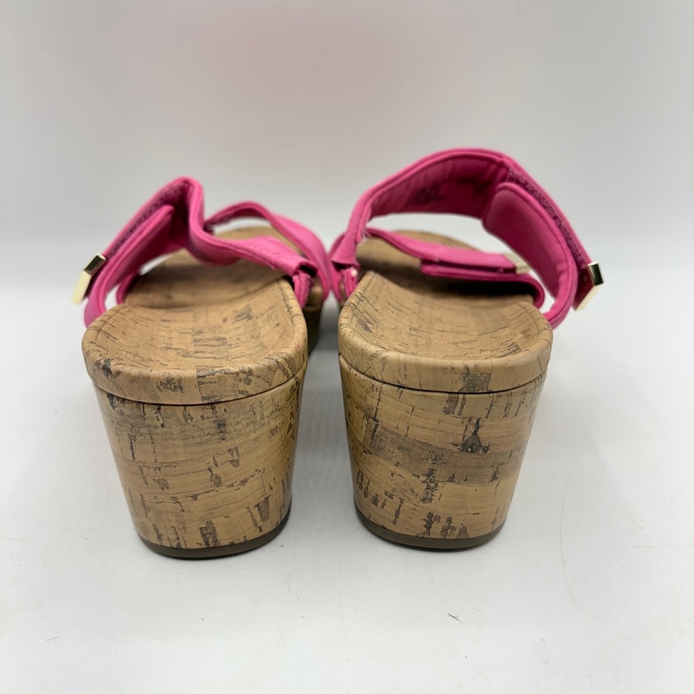 Vionic Pepper Ruched Pink Wedge Sandals‎ Gold Hardware Womens 8 11095251 - Picture 6 of 8